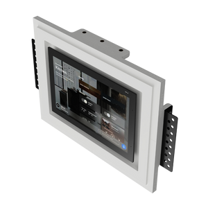 Josh.AI 8″ panel installed with SLD‑TPJI‑375 — precision-fit, Wi‑Fi friendly materials, landscape or portrait orientation.