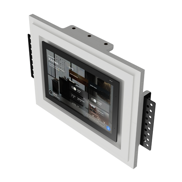 Josh.AI 8″ panel installed with SLD‑TPJI‑375 — precision-fit, Wi‑Fi friendly materials, landscape or portrait orientation.