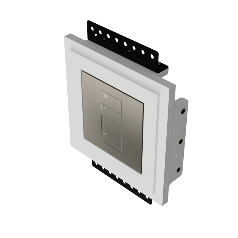 SLA-LP1C-062M gypsum platform for Lutron International Palladiom, featuring a trimless, mud-in design for sleek wall integration.