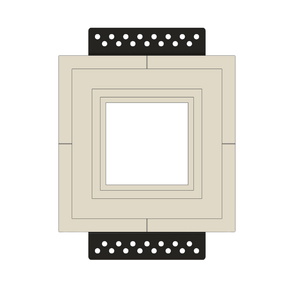 SLA-LP1C-062M gypsum platform for Lutron International Palladiom, featuring a trimless, mud-in design for sleek wall integration.