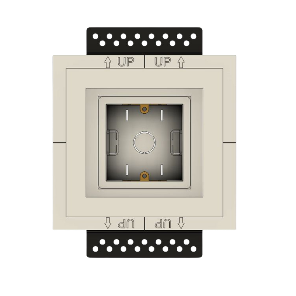 Front view of SeeLess Platform for Lutron International Palladiom 2-Gang Device