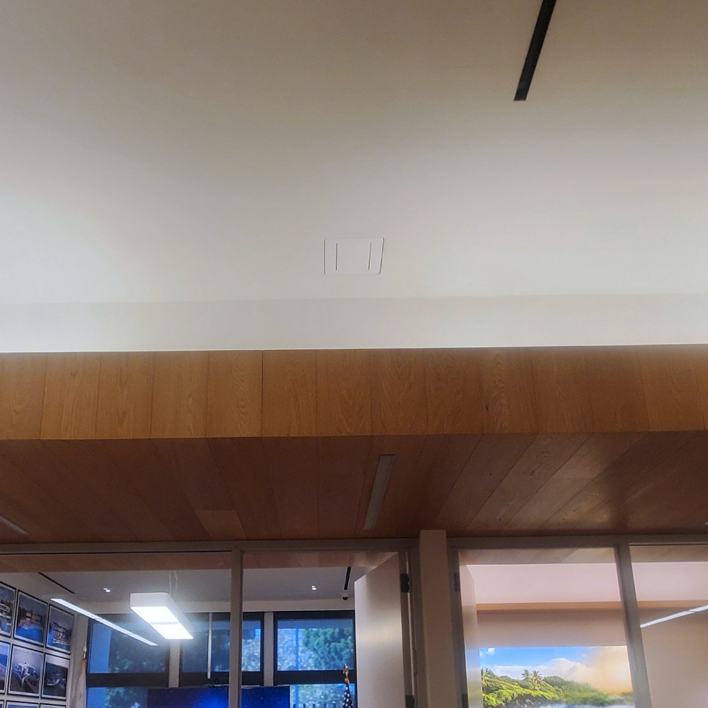 Installed Universal Small Access Point Mud-In Platform with Line Trim