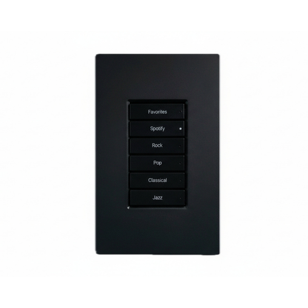 SeeLess plaster-in mount model SLA-1GU-125×80×11 with Control4 Lux keypad flush-installed