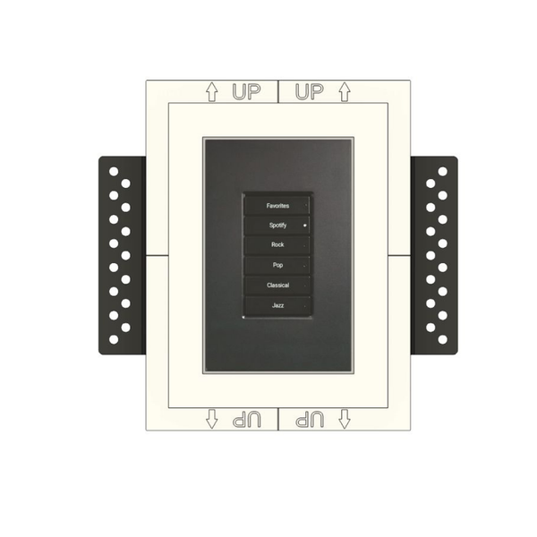 SeeLess SLA-1GU-125×80×11 flush-mount platform with Control4 Lux keypad installed