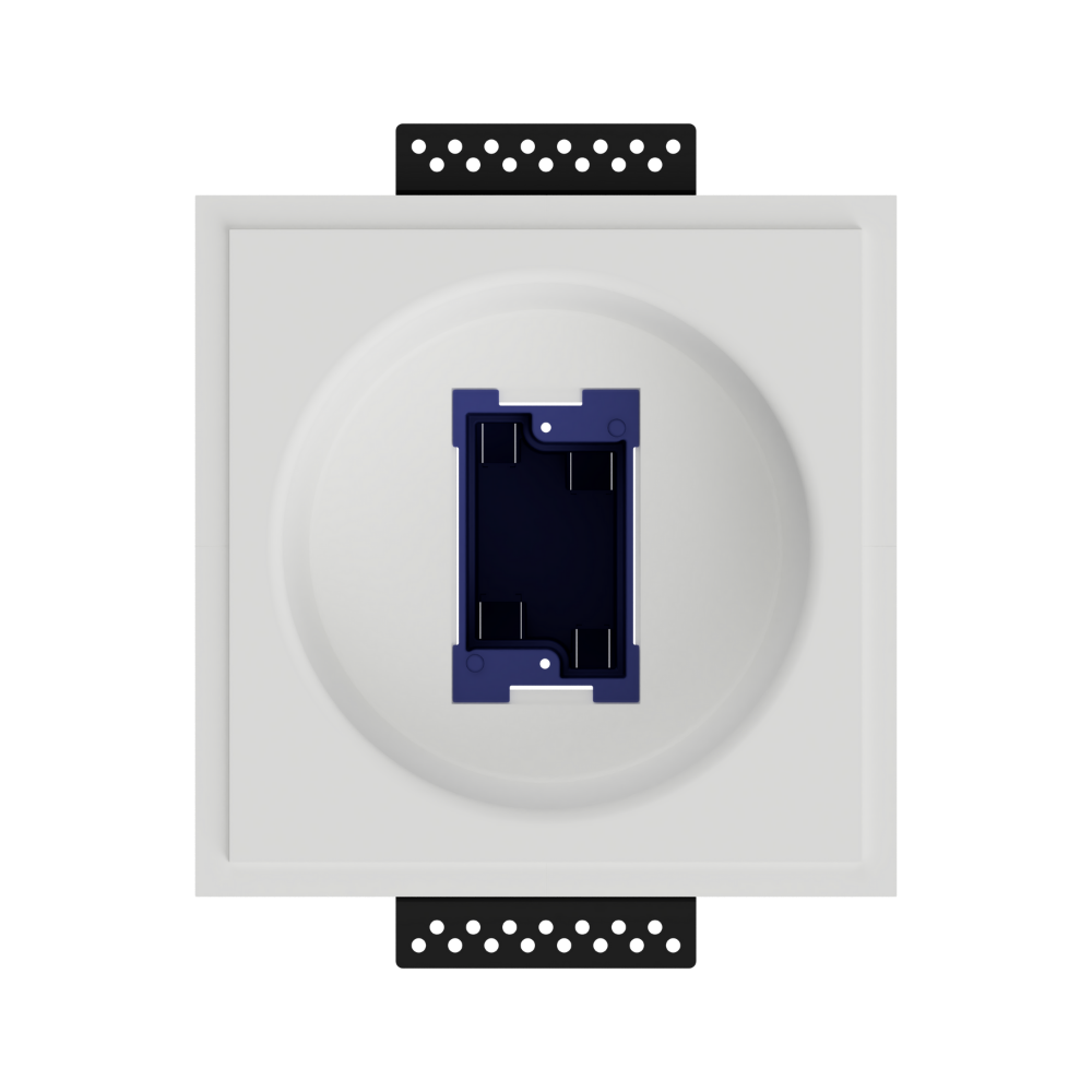 Smooth in-ceiling flush mount with round faceplate and universal compatibility