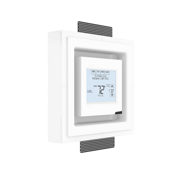 Mud-in SLL-TSQ-750 plaster mount with clean lines for low-voltage square thermostats