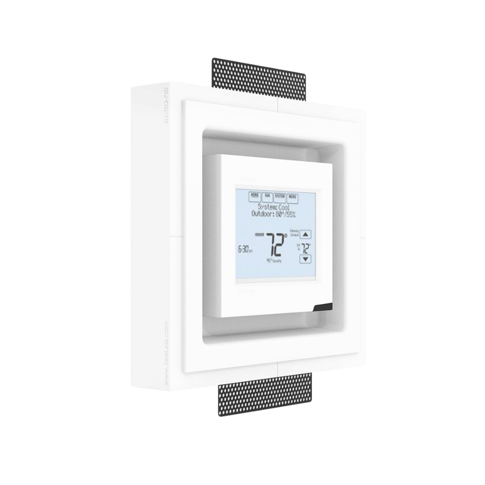 Mud-in SLL-TSQ-750 plaster mount with clean lines for low-voltage square thermostats
