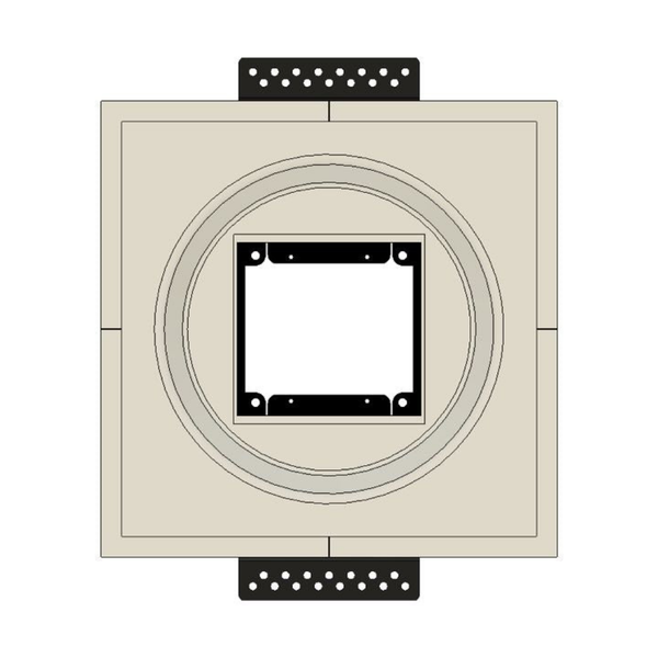 SMR-2GU-170x46 flush mount platform for two-gang round smoke detectors with universal adapter ring