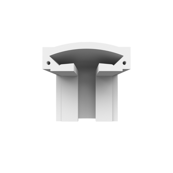 Detailed view of SLS-GLC15-CW ceiling-to-wall piece highlighting smooth finish and clean lines.