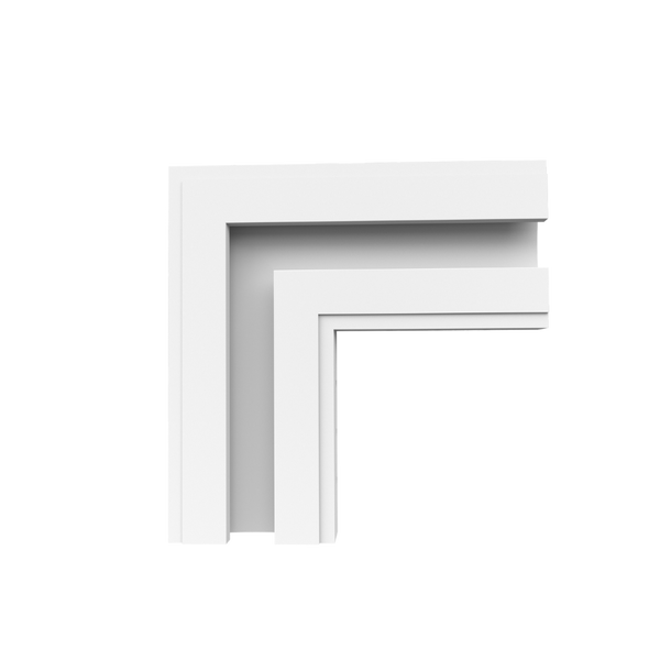 Close-up of SLS-GLC15 CR corner piece, designed to simplify directional shifts for wall and ceiling lighting coves