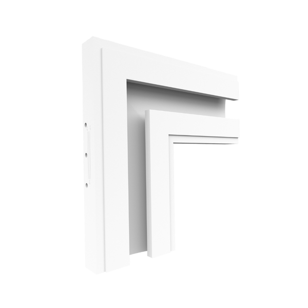 Side View of SLS-GLC15 CR corner piece, designed to simplify directional shifts for wall and ceiling lighting coves