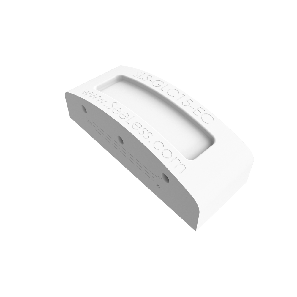 Perspective view of SLS-GLC15-EC gypsum lighting end cap showing trimless design for modern interiors