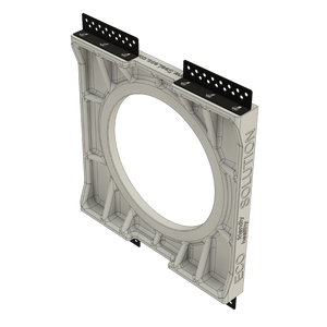 Back view of SeeLess SL-WICI6R-030 flush mount platform for Wisdom ICI6 speaker, showing bracket configuration