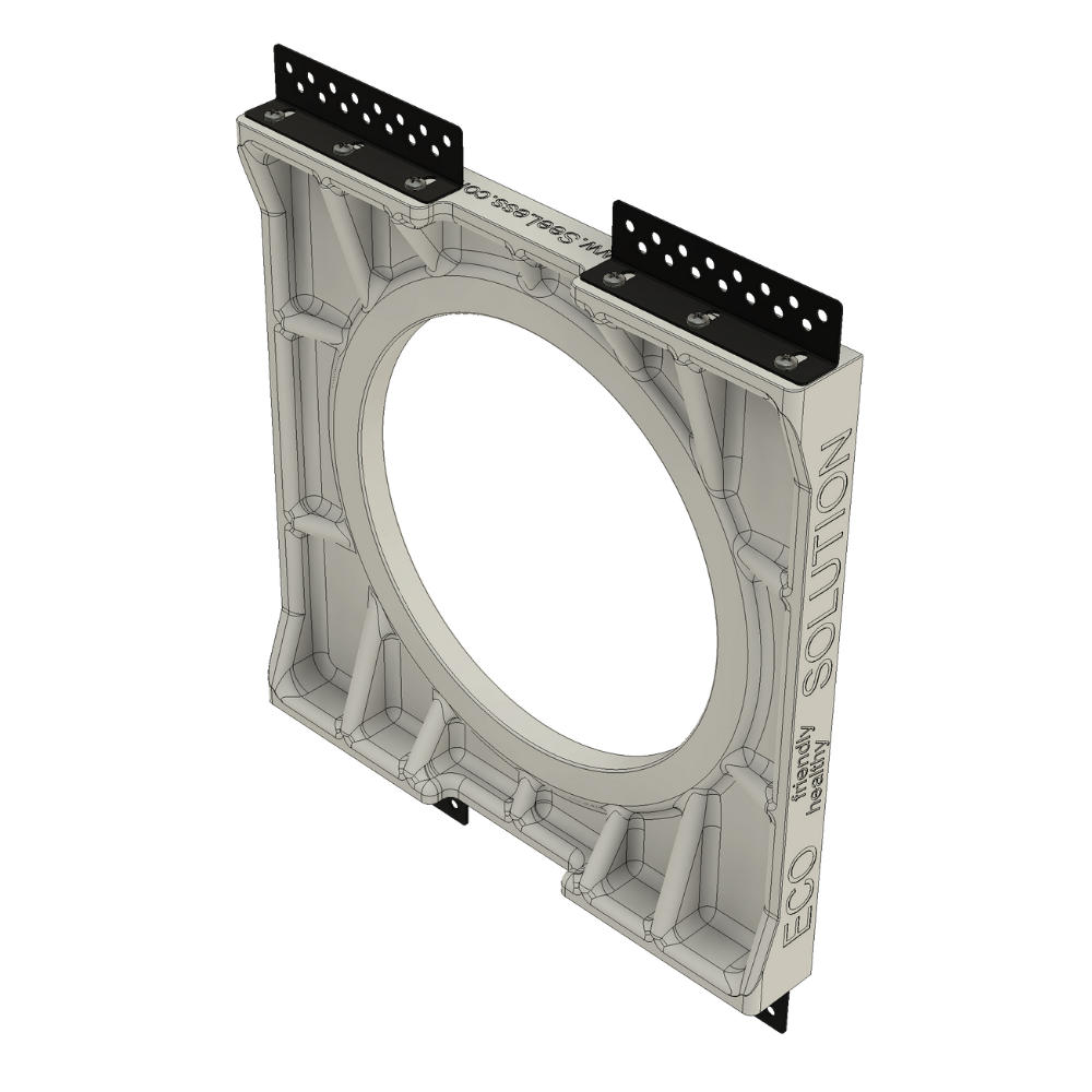 Back view of SeeLess SL-WICI6R-030 flush mount platform for Wisdom ICI6 speaker, showing bracket configuration