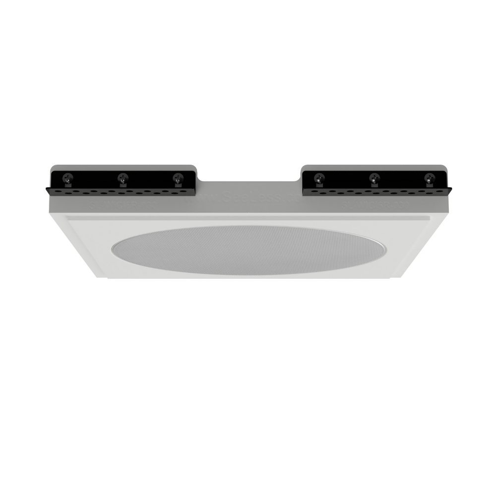 Ceiling angle of SL-WICI6R-030 plaster mount featuring Wisdom ICI6 speaker, illustrating minimal and recessed installation