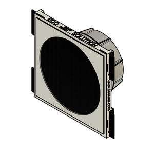 Angled view of SL-WICS7R-030 flush mount with Wisdom ICS7a speaker and round grill