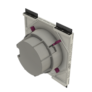 Back view of SL-WICS7R-030 with Wisdom ICS7a speaker showing 1/32" reveal for flush fit.