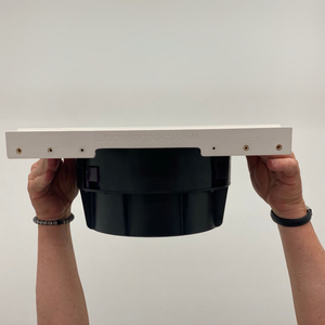 Side view of SL-WICS7R-030 flush mount with Wisdom ICS7a speaker and round grill