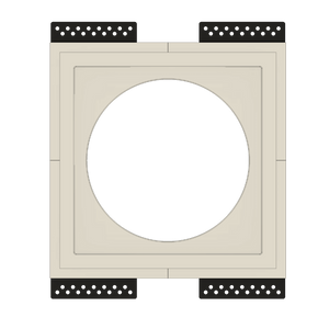 Front view of SeeLess SL-WICI6S-030 flush mount platform designed for Wisdom Insight ICI6 square grill in-ceiling speaker