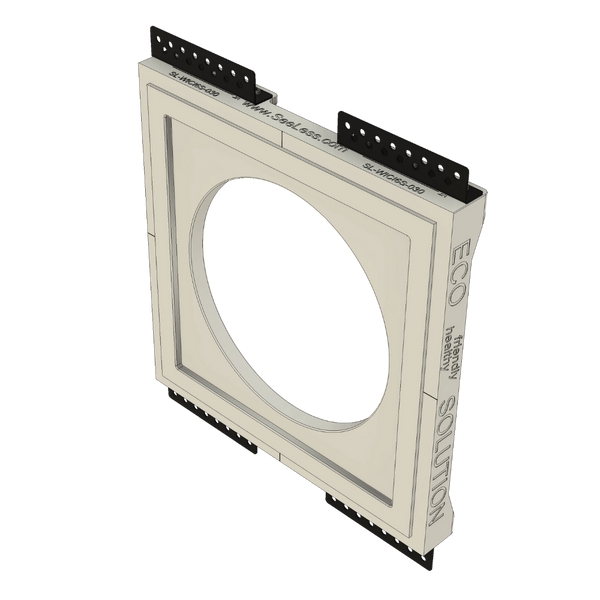 side view of SeeLess SL-WICI6S-030 flush mount platform designed for Wisdom Insight ICI6 square grill in-ceiling speaker