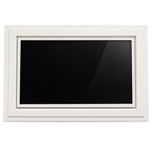 Control4 11-inch touch panel installed into the SeeLess SLA-TPC411-375 flush mount
