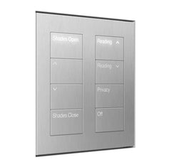 Double-column Lutron Palladium switch installed in flush in-wall SeeLess mount.