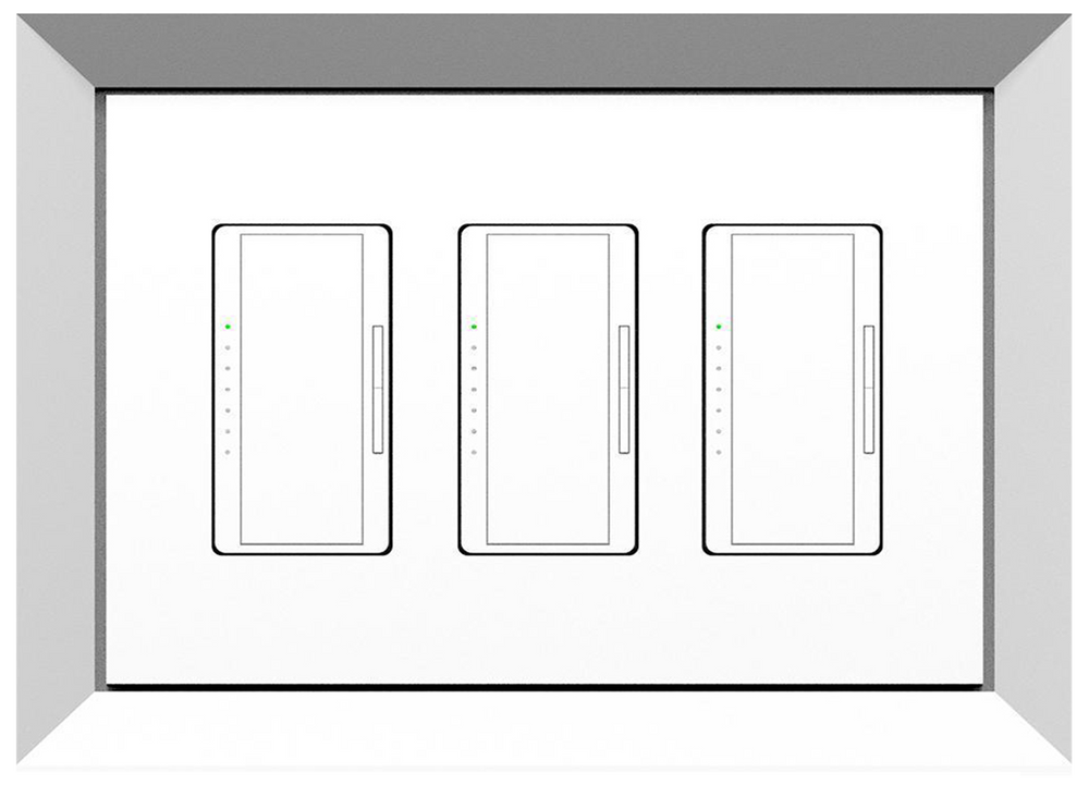 SLAB-3G-062 Three Gang Architectural Bevel Style | Flush In-Wall Mount