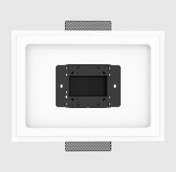 SLD-TPL-500 (10") 60 Series Touch Panels Platform (Large). Large Touch Panel In-Wall Plaster Mounting Platform, designed for Crestron 60 Series 10” devices. Neatly Embed Your Crestron 60 Series Touch Panel with SeeLess Design. Perfect Integration for Home and Office Environments. Streamline Your Space with Large In-Wall Touch Panel Mounting. Optimize Functionality with SeeLess In-Wall Plaster Mount.