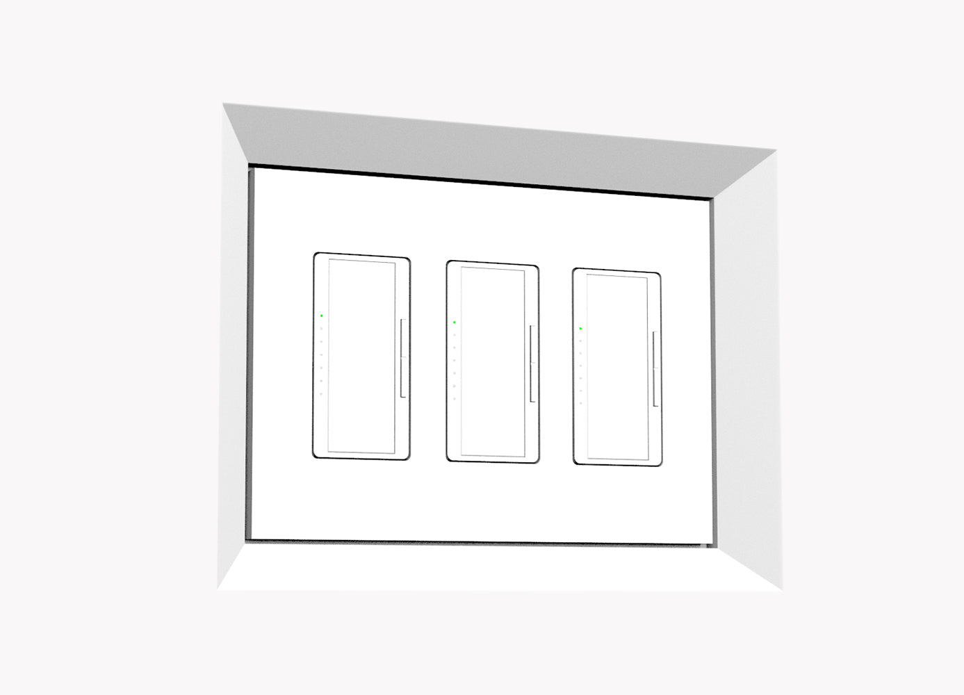 SLAB-3G-062 Three Gang Architectural Bevel Style Mount. Two Gang Architectural Bevel Style In-Wall Plaster Mounting Platform. Sleek and Modern Design with Beveled Edges. Concealed Mounting for Electrical Wiring Devices. Seamless Integration into the Wall for a Clean Look.