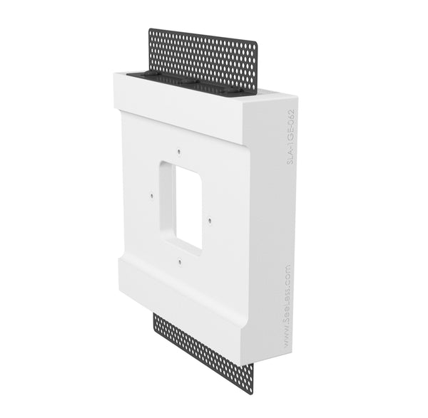 SLA-LP2C-062 double-column flush in-wall mount for Lutron Palladiom, featuring a sleek, trimless gypsum design.